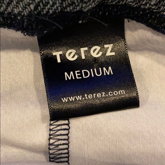 Terez Little Girls Denim Side Laces Print Leggings - Picture 4 of 5